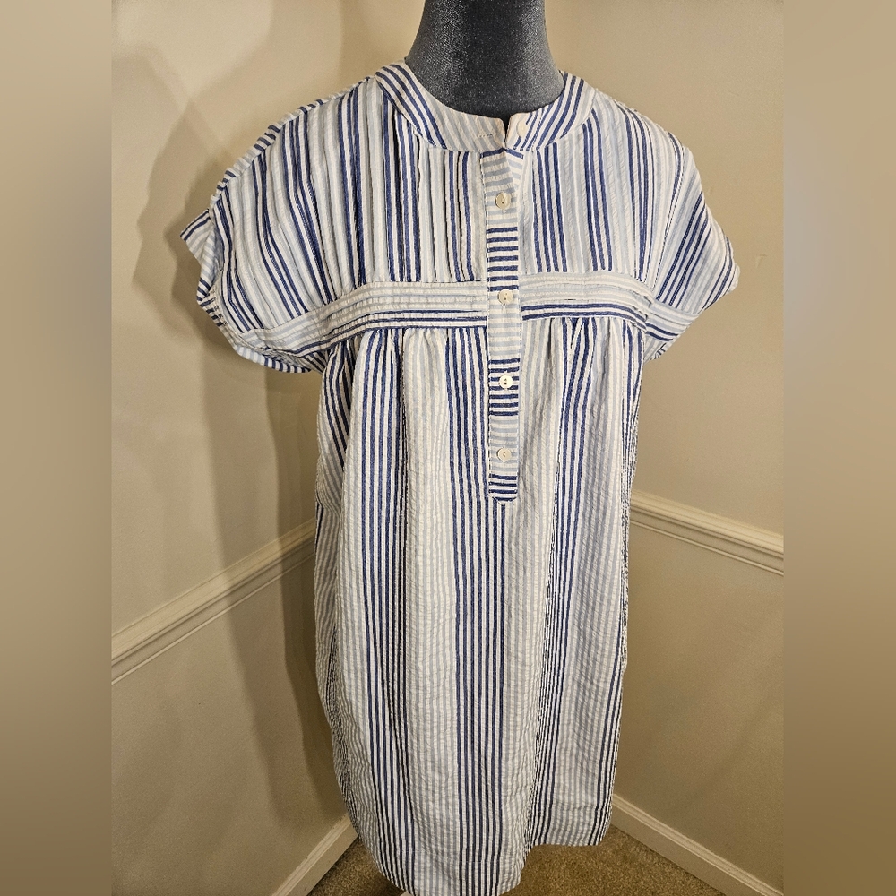 THML Navy and White Striped Shirt